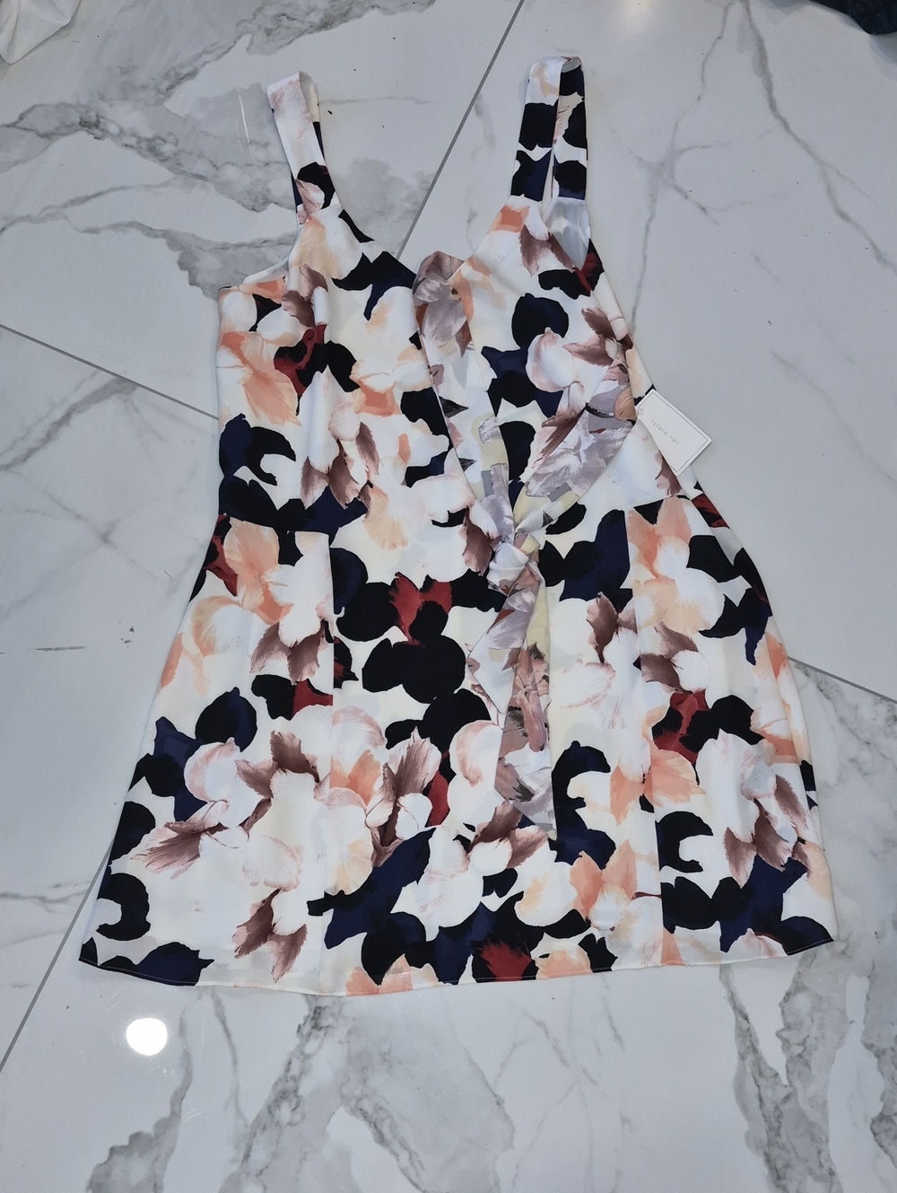 1. State Floral Print Camisole Dress - White Multi Kenya Nwt